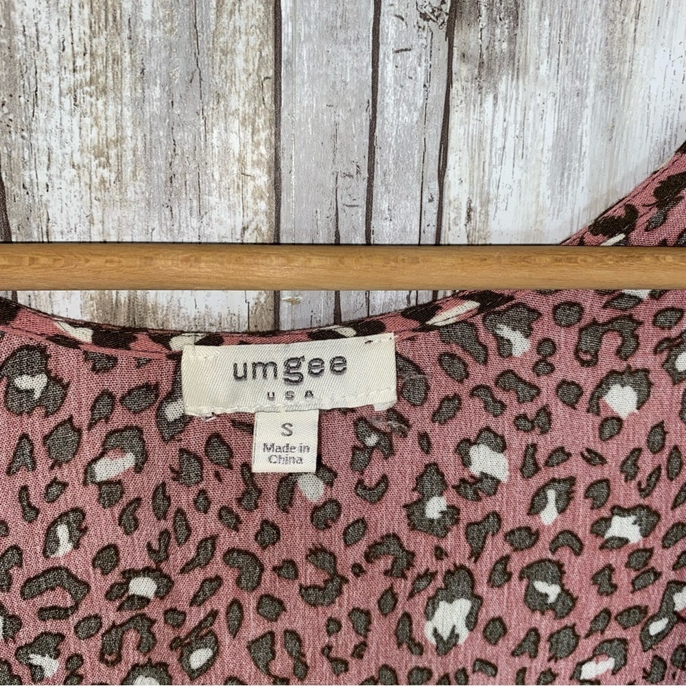 Umgee Mixed Print Floral & Leopard Drape Kimono - image 5